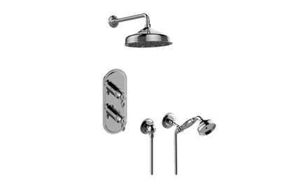 Graff - M-Series Thermostatic Shower System - Shower with Handshower (Rough & Trim)