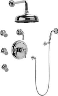 Graff - Full Thermostatic Shower System with Transfer Valve (Rough & Trim)