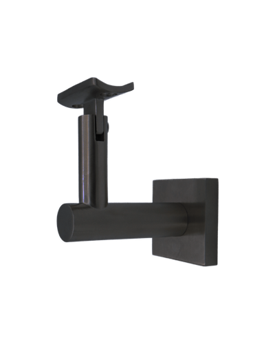 Linnea - 3-5/8 Inch Projection Glass Mount Hand Rail Bracket with Curve Clamp and Square Rose