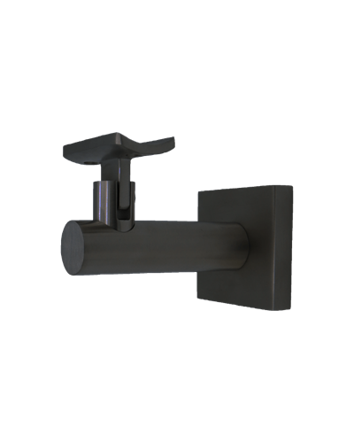 Linnea - 3-3/16 Inch Projection Concrete Mount Hand Rail Bracket with Curve Clamp and Square Rose