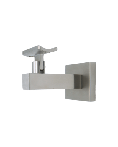 Linnea - 3-3/16 Inch Projection Glass Mount Hand Rail Bracket with Curve Clamp and Square Rose