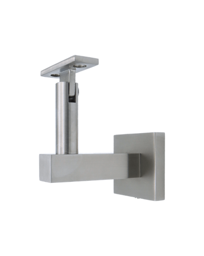 Linnea - 3-5/8 Inch Projection Surface Mount Hand Rail Bracket with Flat Clamp and Square Rose
