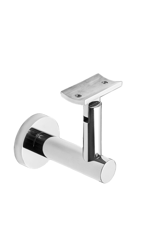 Linnea - 3-5/8 Inch Projection Surface Mount Hand Rail Bracket with Curve Clamp and Round Rose