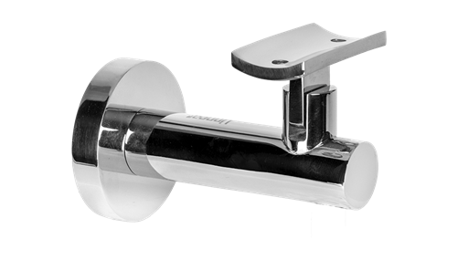 Linnea - 3-3/16 Inch Projection Surface Mount Hand Rail Bracket with Curve Clamp and Round Rose