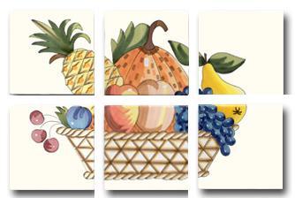 Ceramic Tile Trends - Harvest Basket (6 Tile Composition) Crema Background
