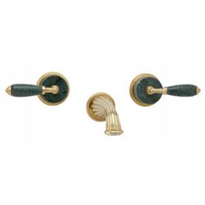 Phylrich - Valencia Wall Tub Set Green Marble Lever Handles - Trim Only