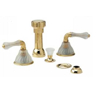 Phylrich - Mirabella Four Hole Bidet set W/Vertical Spray Frosted Crystal Handles