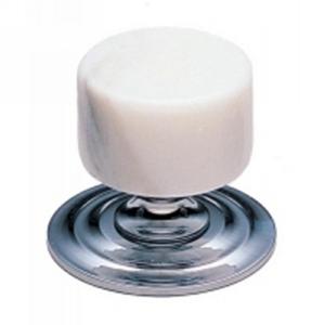 Phylrich - Carrara Cabinet Knob, White Marble Handle