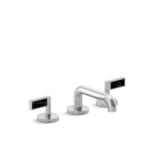 Kallista - One Decorative Sink Faucet, Low Spout, Nero Marquina Stone Insert Lever Handles