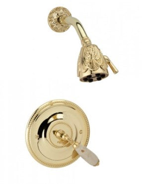 Phylrich - Valencia Pressure Balance Shower Plate & Handle Trim Only - Beige Marble Lever Handles