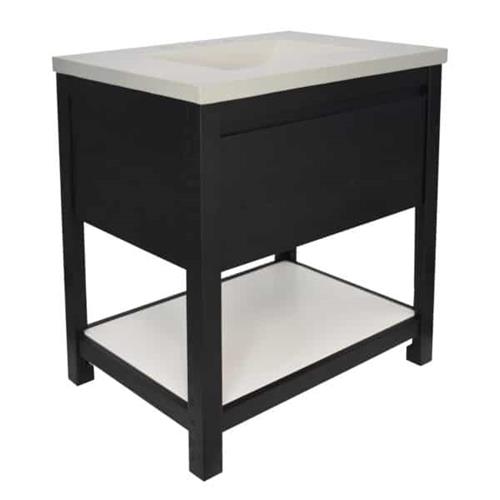 Native Trails - 30 Inch Solace Vanity in Midnight Oak with Pearl Shelf