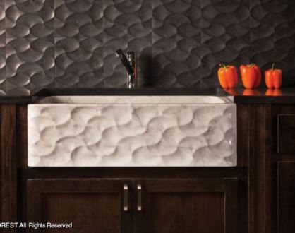Stone Forest - Wave Front Farmhouse Sink