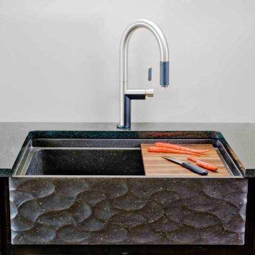Stone Forest - Workstation Kitchen Sink With Wave Front, Accessories Sold Separately.