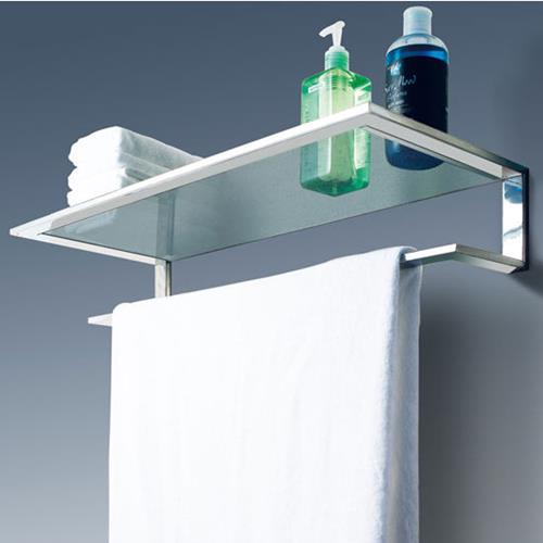 Cool Lines - Platinum Glass Shelf W/Towel Bar