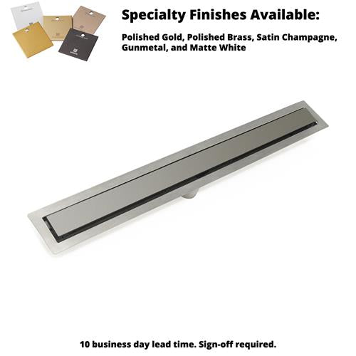 Infinity Drain - 24 Inch FF Series Complete Kit with 2 1/2 Inch Solid Grate