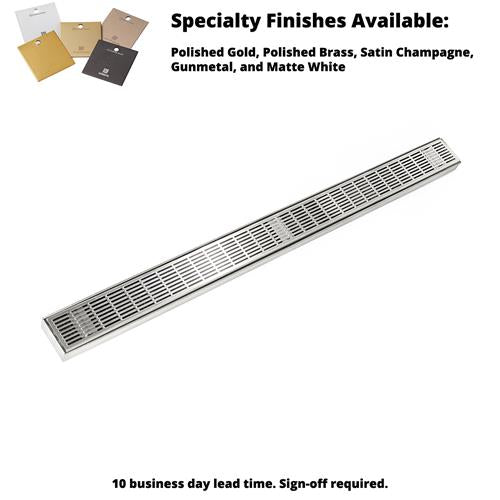 Infinity Drain - 60 Inch FX Series Complete Kit with Perforated Slotted Grate