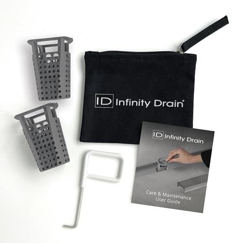 Infinity Drain - Hair Maintenance Kit. Includes DKEY Lift-out key, and (2) HB 32 Hair Baskets.