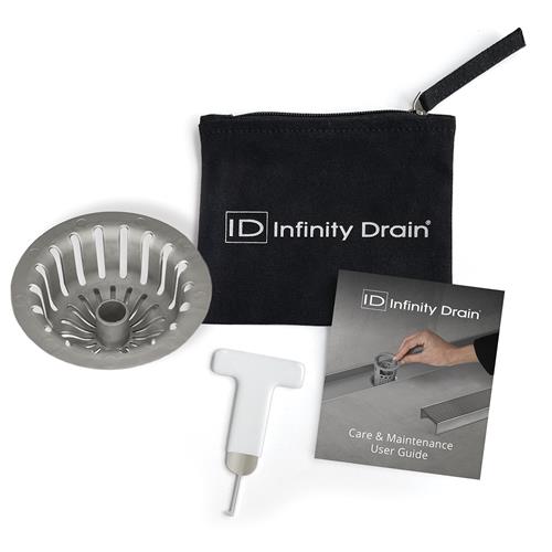 Infinity Drain - Hair Maintenance Kit. Includes WKEY Lift-out key, and HS 4 Hair Strainer.