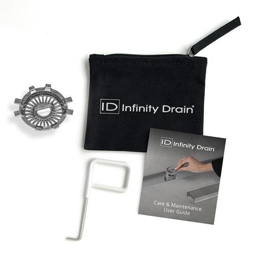 Infinity Drain - Hair Maintenance Kit. Includes DKEY Lift-out key, and HS 2 Hair Strainer.