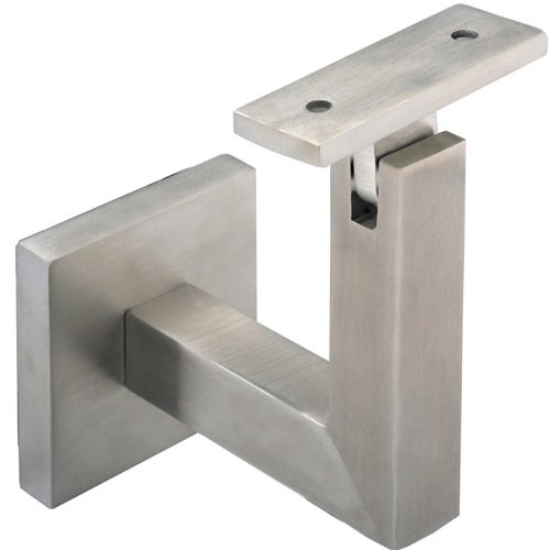 Linnea - 3-1/8 Inch Projection Concrete Mount Hand Rail Bracket with Flat Clamp and Square Rose