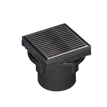 Infinity Drain - 4 x 4 Inch LND 4 Slotted Pattern Complete Kit with ABS Drain Body, 2 Inch Outlet