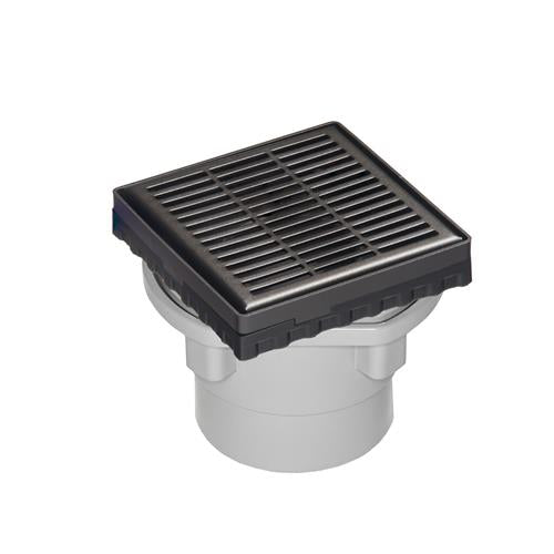 Infinity Drain - 4 x 4 Inch LND 4 Slotted Pattern Complete Kit with PVC Drain Body, 2 Inch Outlet