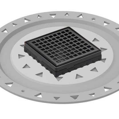 Infinity Drain - 4 x 4 Inch LQD 4 Squares Pattern Complete Kit with PVC Bonded Flange