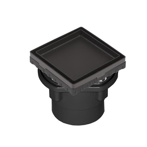 Infinity Drain - 4 x 4 Inch LTD 4 Tile Insert Complete Kit with ABS Drain Body, 2 Inch Outlet