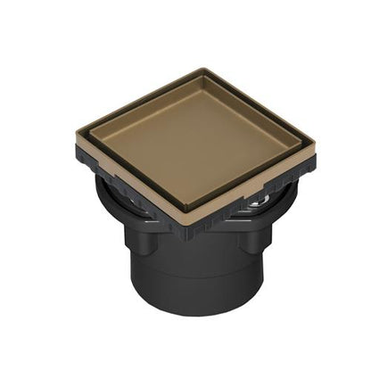 Infinity Drain - 4 x 4 Inch LTD 4 Tile Insert Complete Kit with ABS Drain Body, 2 Inch Outlet