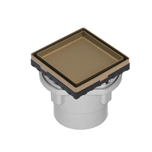 Infinity Drain - 4 x 4 Inch LTD 4 Tile Insert Complete Kit with PVC Drain Body, 2 Inch Outlet