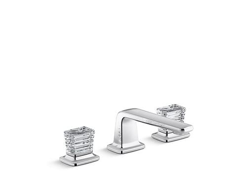 Kallista - Per Se Decorative Sink Faucet, Low Spout, Saint-Louis Clear Crystal Knob Handles