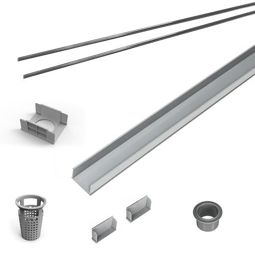 Infinity Drain - 96 Inch PVC Component Only Kit for S-AG 65, S-DG 65, and S-TIF 65 series