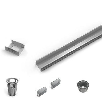 Infinity Drain - 96 Inch PVC Component Only Kit for S-LAG 65, S-LT 65, and S-LTIF 65 series.