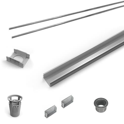 Infinity Drain - 96 Inch PVC Component Only Kit for S-LAG 65, S-LT 65, and S-LTIF 65 series.