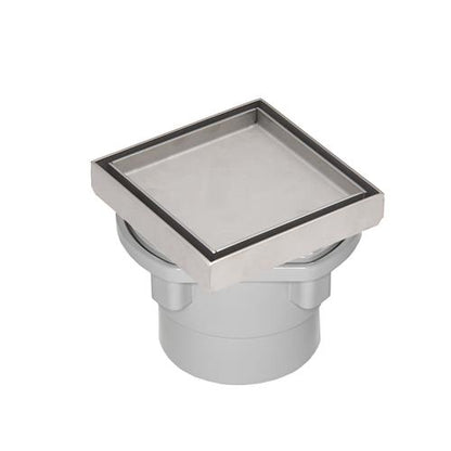 Infinity Drain - 4 x 4 Inch Tile Drain Strainer with PVC Drain Body, 2 Inch Outlet