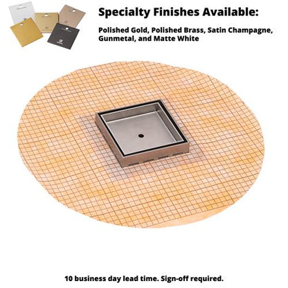 Infinity Drain - 5 x 5 Inch Flanged Tile Drain Strainer for 3/4 Inch tile with ABS Drain Body