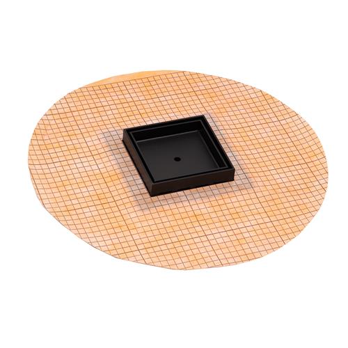 Infinity Drain - 5 x 5 Inch Flanged Tile Drain Strainer for 3/4 Inch tile with Cast Iron Drain Body
