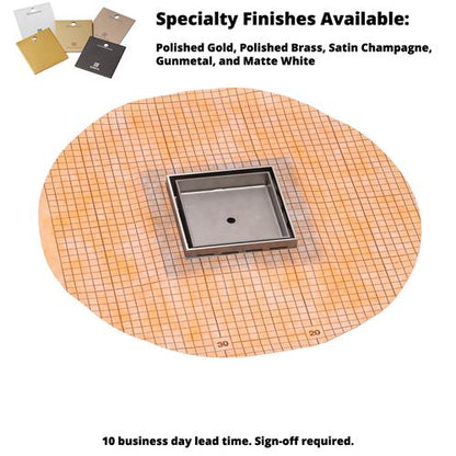 Infinity Drain - 5 x 5 Inch Flanged Tile Drain Strainer for 3/8 Inch tile with ABS Drain Body