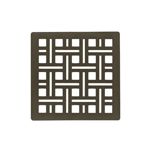 Infinity Drain - 4 x 4 Inch Weave Pattern Decorative Plate for V 4, VD 4, VDB 4